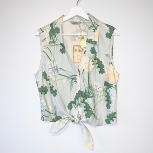 Tommy Bahama Tops - Tommy Bahama Bouquet Tie Top in Sky Mist